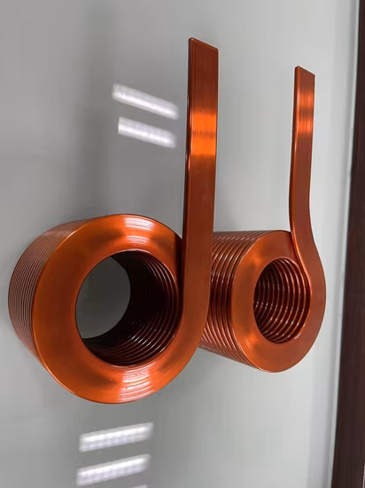 직업적인 입히는 구리 철사 편평한 구리 코일 주문을 받아서 만들어진 감기는 자동차 인덕터 센서를 위한 1개의 머리/이중 머리 편평한 구리 코일을 돕니다